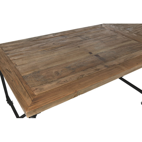 MESA COMEDOR MADERA METAL 300X100X78 75,00 MARRON