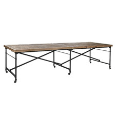 MESA COMEDOR MADERA METAL 300X100X78 75,00 MARRON