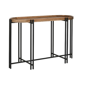 CONSOLA MADERA METAL 115X40X75 MARRON