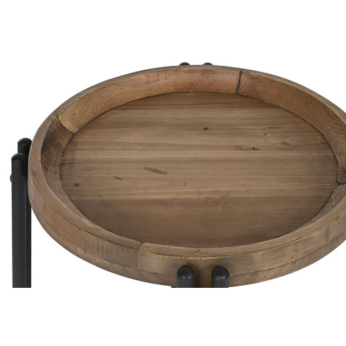 MESITA AUXILIAR MADERA METAL 50X50X60 MARRON