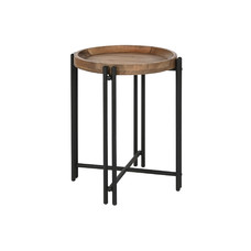 MESITA AUXILIAR MADERA METAL 50X50X60 MARRON