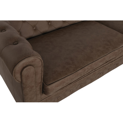 SOFA POLIESTER MADERA 216X78X70 3 PLAZAS MARRON