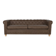 SOFA POLIESTER MADERA 216X78X70 3 PLAZAS MARRON