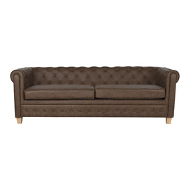 SOFA POLIESTER MADERA 216X78X70 3 PLAZAS MARRON