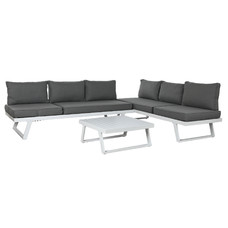 SOFA SET 3 METAL POLIESTER 198X68X65 GRIS