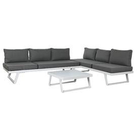 SOFA SET 3 METAL POLIESTER 198X68X65 GRIS
