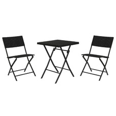 MESA SET 3 RATAN SINTETICO ACERO 58X58X71,5 NEGRO
