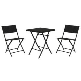 MESA SET 3 RATAN SINTETICO ACERO 58X58X71,5 NEGRO