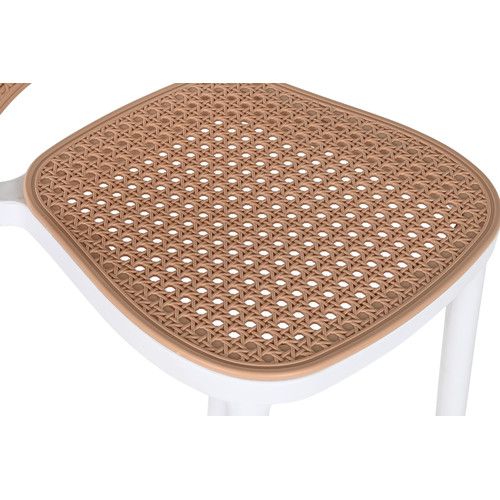 TABURETE PP 48X51X103 SIMIL RATAN BLANCO