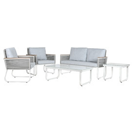 SOFA SET 5 ACERO POLICARBONATO 128X69X79 BLANCO