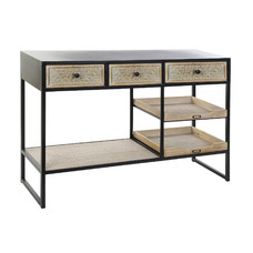 CONSOLA METAL MADERA 120X38X80 NEGRO CONSOLA METAL MADERA 120X38X80 NEGRO