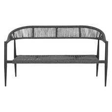 SOFA ALUMINIO RATAN 131X55X76 2 PLAZAS NEGRO