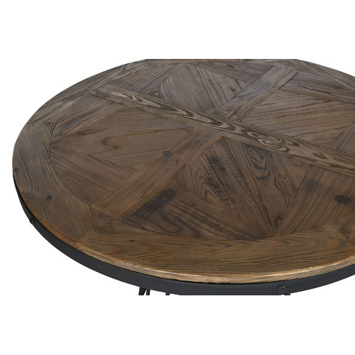 MESA COMEDOR MADERA METAL 110X110X81 42,00 NATURAL