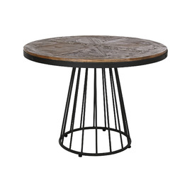 MESA COMEDOR MADERA METAL 110X110X81 42,00 NATURAL