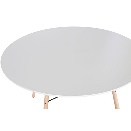 MESA REDONDA COMEDOR MDF ABEDUL 120X120X74 BLANCO
