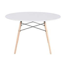 MESA REDONDA COMEDOR MDF ABEDUL 120X120X74 BLANCO