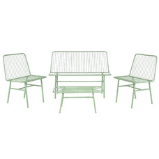 SOFA SET 4 METAL 115X53X83 DESGASTADO VERDE MENTA
