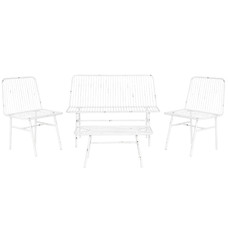 SOFA SET 4 METAL 115X53X83 DESGASTADO BLANCO