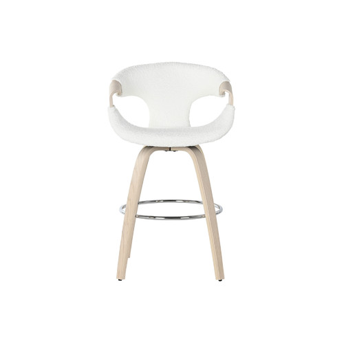 TABURETE MADERA POLIESTER 55,5X52,5X92,5 BLANCO