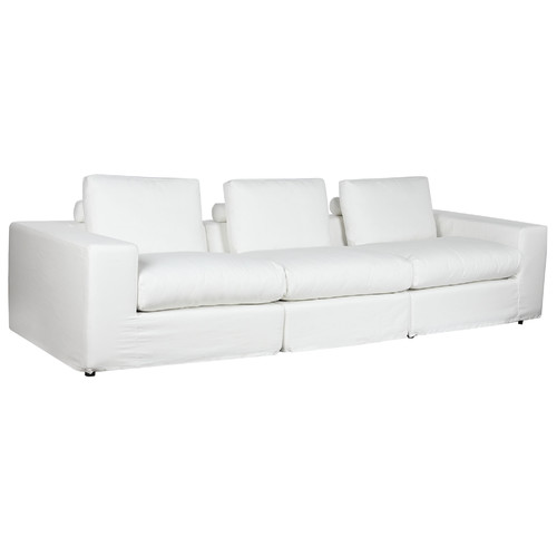 SOFA POLIESTER PLUMA 286X95,5X57 BLANCO