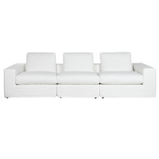 SOFA POLIESTER PLUMA 286X95,5X57 BLANCO