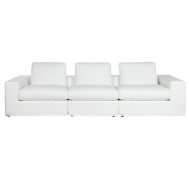 SOFA POLIESTER PLUMA 286X95,5X57 BLANCO