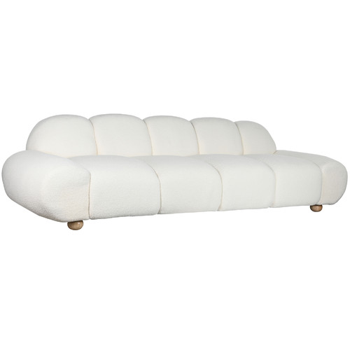 SOFA POLIESTER MADERA 284X103X83 BLANCO