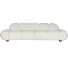 SOFA POLIESTER MADERA 284X103X83 BLANCO