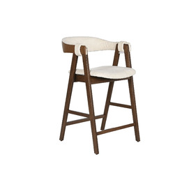 TABURETE MADERA CAUCHO 54X58X86 BUCLE BLANCO