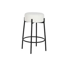 TABURETE METAL POLIESTER 41X41X67 BUCLE BLANCO