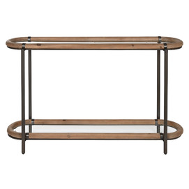 CONSOLA ABETO CRISTAL 131X36X81 NATURAL