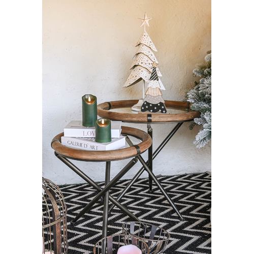 MESITA AUXILIAR SET 2 ABETO CRISTAL 65X65X66