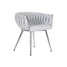 SILLA POLIESTER METAL 48X41,5X76 TRENZADA GRIS