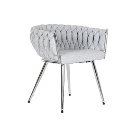 SILLA POLIESTER METAL 48X41,5X76 TRENZADA GRIS