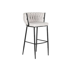 TABURETE POLIESTER METAL 47X44X104 TRENZADO BEIGE