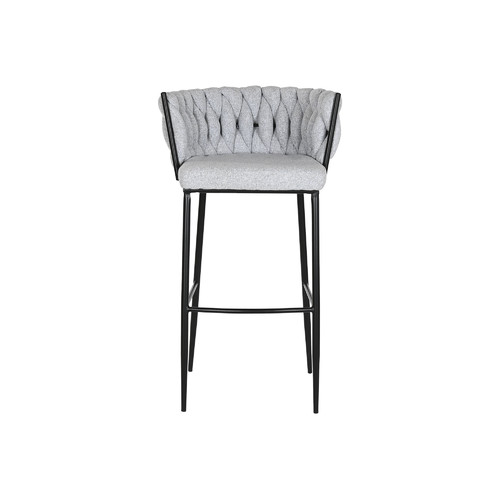 TABURETE POLIESTER METAL 47X44X104 TRENZADO GRIS