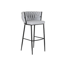 TABURETE POLIESTER METAL 47X44X104 TRENZADO GRIS