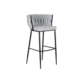 TABURETE POLIESTER METAL 47X44X104 TRENZADO GRIS