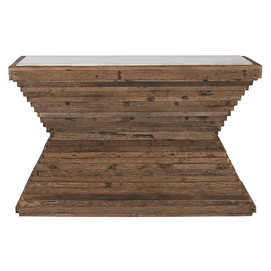 CONSOLA MADERA RECICLADA MARMOL 138X45X87 MARRON