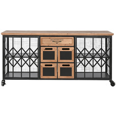 CAJONERA ABETO METAL 122X37X58,5 NEGRO