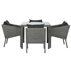 MESA SET 5 RATAN SINTETICO 90X90X72 CON COJINES