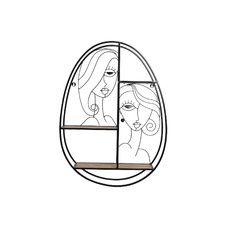 ESTANTERIA PARED METAL MDF 53X12,2X72 CHICAS NEGRO