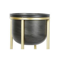 MACETERO SET 2 METAL 28X28X65 NEGRO