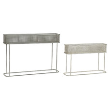 MACETERO SET 2 METAL 100X22X70 ENVEJECIDO GRIS