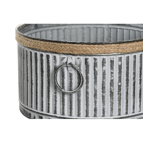 MACETERO SET 3 METAL CUERDA 38X38X21 DESGASTADO