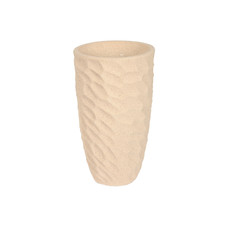 MACETERO FIBRA VIDRIO 36,5X36,5X61 RUGOSO BEIGE