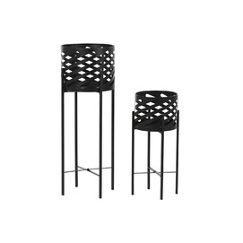 MACETERO SET 2 METAL 27X27X70 NEGRO