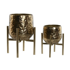 MACETERO SET 2 METAL 20X20X28 DORADO