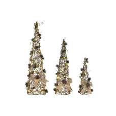 CONO SET 3 LED RATAN 20X20X80 50L 3AA VERDE