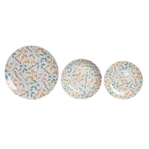 VAJILLA SET 18 PORCELANA 26,5X26,5X2,6 FLORAL